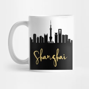 SHANGHAI CHINA DESIGNER SILHOUETTE SKYLINE ART Mug